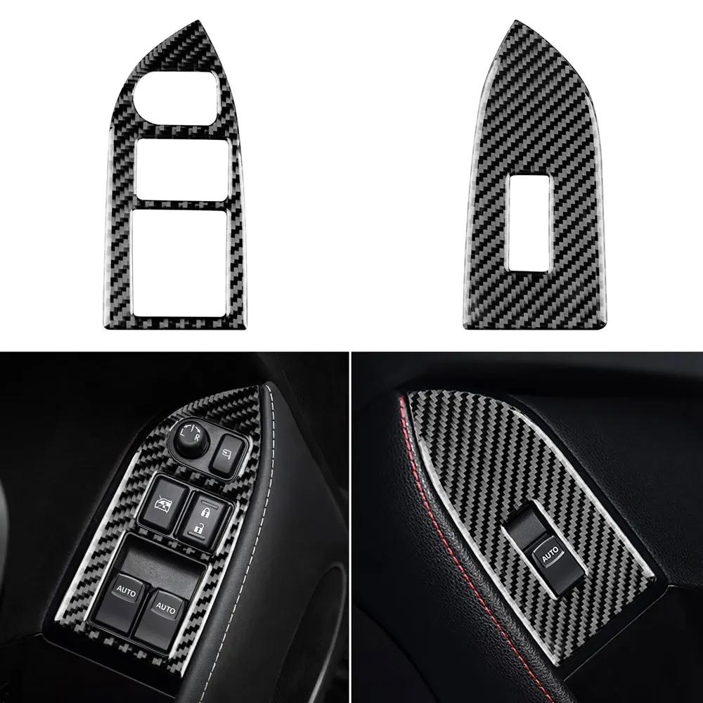 For Subaru BRZ Toyota GT86 2012-2020 Real Soft Carbon Fiber LHD RHD Sticker Interior Trim Car Window Switch Button Frame Cover