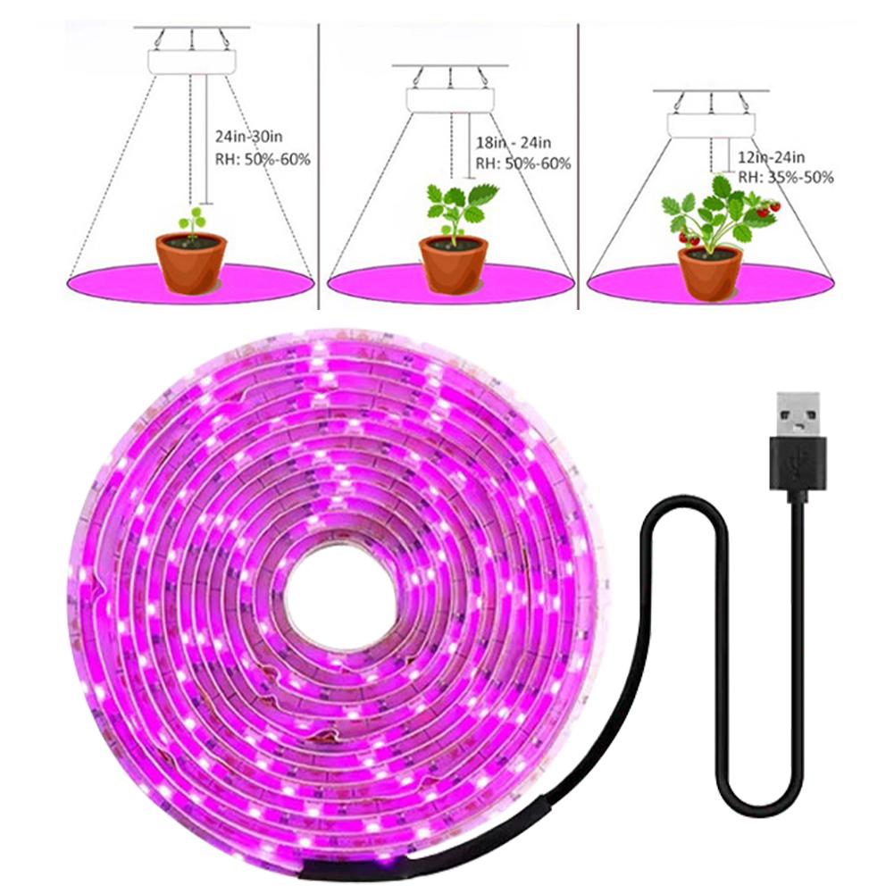 LED Grow Light Waterproof Indoor Veg Plant Growing Lamp Plant Grow LED Light for Plants Flowers Greenhouse Hydroponic 1M 2M 2M 5M