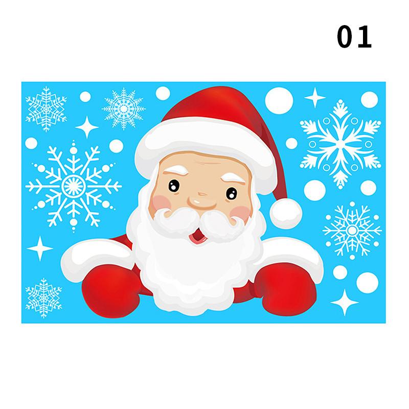 Window Christmas New Year Decorations, Santa Claus Christmas Stickers, Children's Room Snowflake Stickers, Winter Wall Sticker