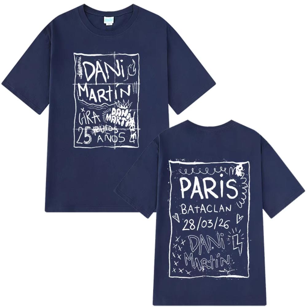Singer Dani Martín 2026 Tour Graphic T-Shirts Men's Women Hip-hop Fashion T Shirts Summer Cotton Loose Casual Oversized T-shirts