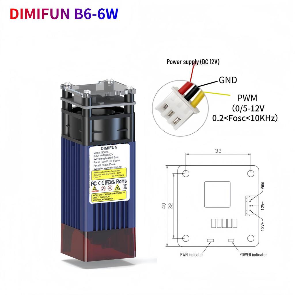 Laser Engraving & Cutting Machine with Laser Head Module for DIY Marking & Printing