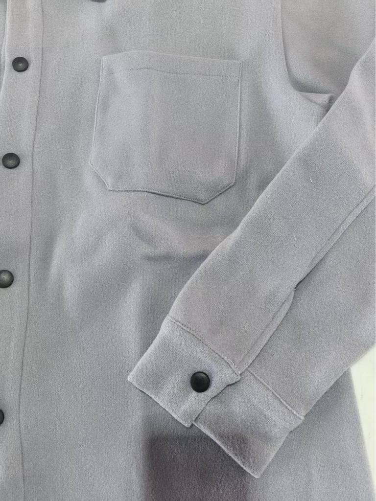 2025 New European & American Business Casual Men's Lapel Jacket - Autumn/Winter Solid Color Brushed Outerwear