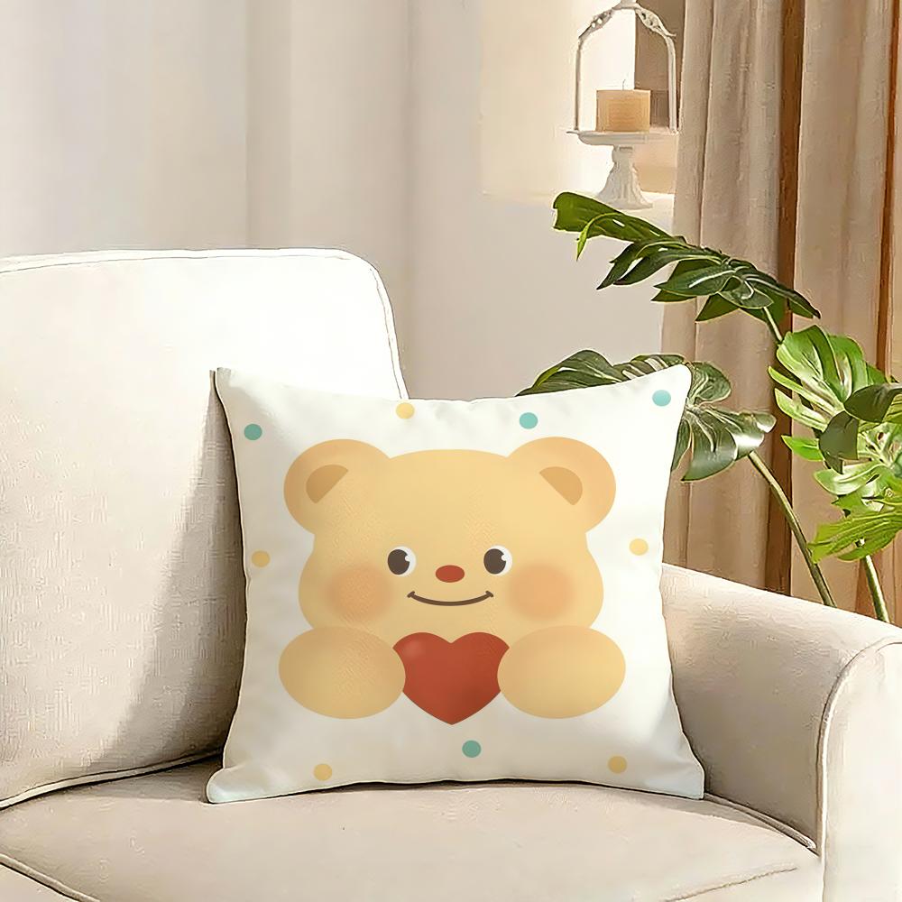 Butterbear Cushion Cover Reversible Plush Pillow Cover Soft Fluffy Home Decor for Sofa Bedroom