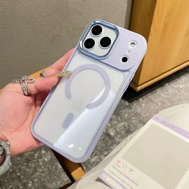 Defender Metalic Camera Case For iPhone 17 Air 16 15 14 13 12 11 Pro Max Plus For Magsafe Magnet Shockproof Clear Cover