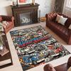 Truck Theme Crystal Velvet Rug Personalized Custom Name Text Soft Floor Mat Home Decor
