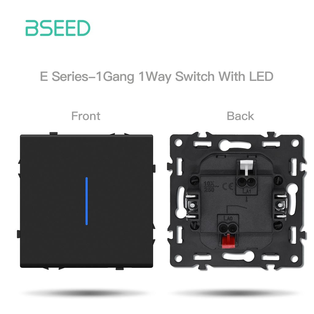 BSEED DIY Button Switch Module USB Phone Charge FR Socket Parts Wall Light Large Switch Plastic Frame Combination E Series