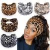 Leopard Print Headband, Sweet Cool Girl Style Sports Headband, European and American Knotted Wide Edge Elastic Headband, Sweat-absorbing Headscarf