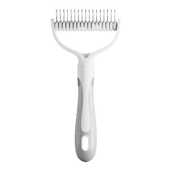 Pet Detangling Comb Double-Sided Metal Teeth Pet Dematting Tool Pet Grooming Comb Undercoat Rake for Long Hair Untangles Pet Hair Efficiently