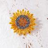 Enamel Sunflower Brooch Women'S Diamond Plant Flower Corsage Fashion Alloy High-End Jewelry