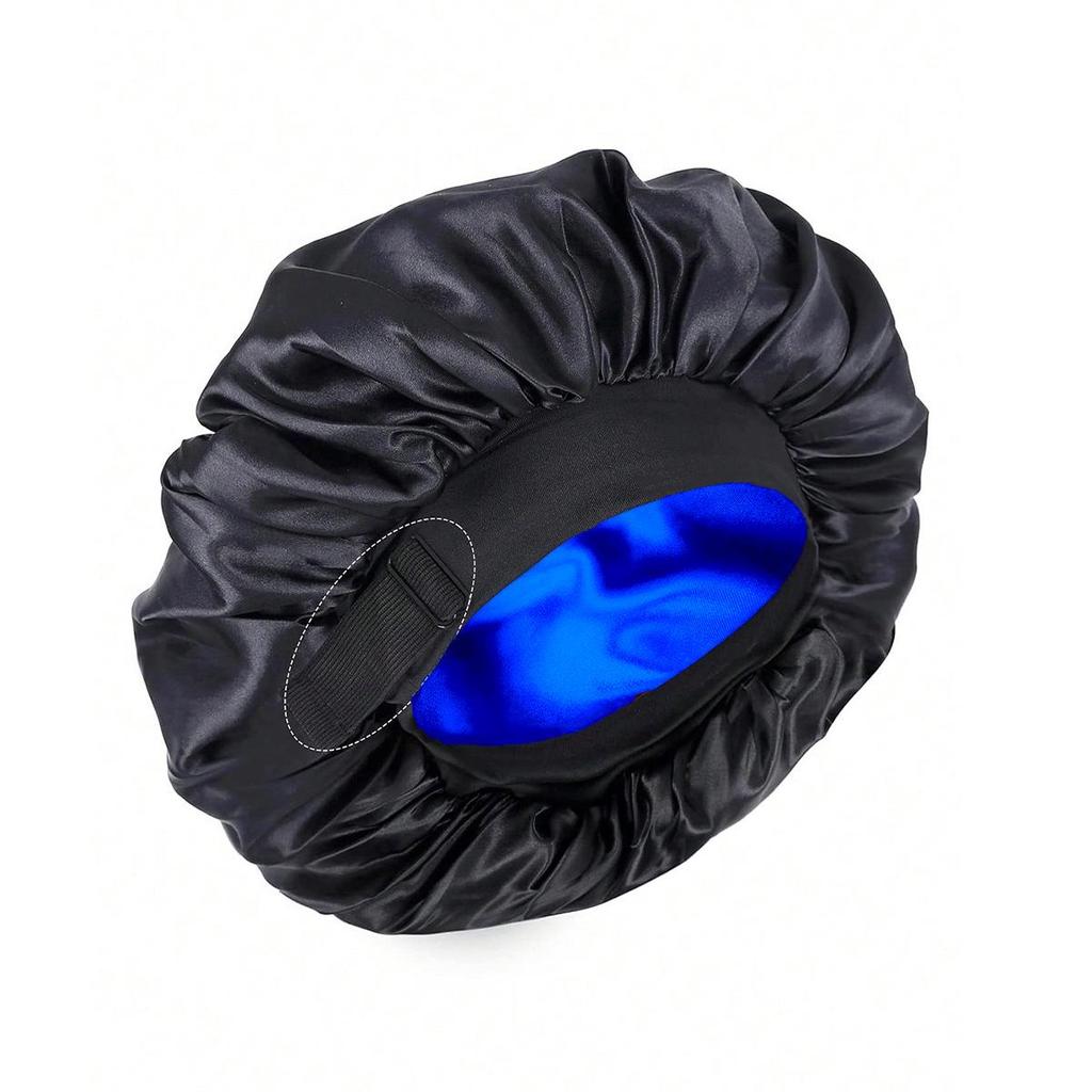 Shein Temu Double-Layer Elastic Satin Sleep Cap for Women