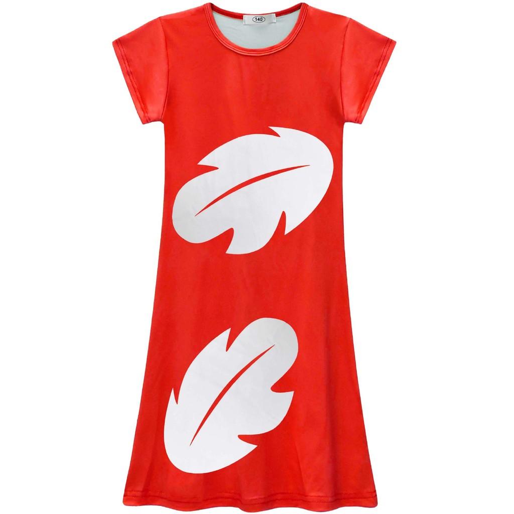 Vestito per Bambina Lilo e Stitch in Tessuto Poliestere con Stampa Astratta per Primavera Autunno Gioco