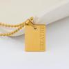 English Letter Square Pendant Stainless Steel Necklace - Vacuum Color Retention YS21