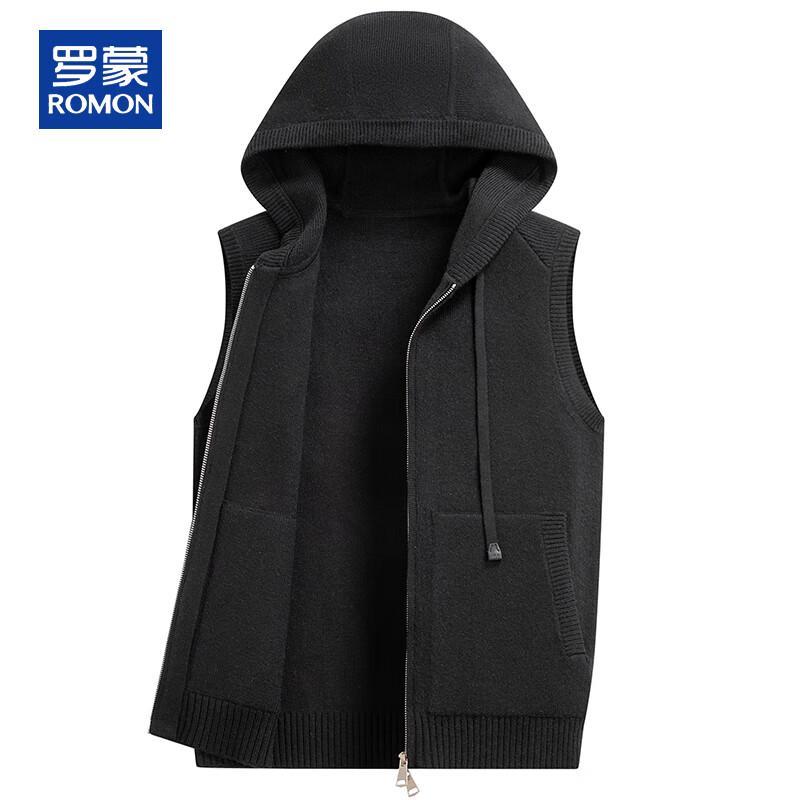 ROMON Men's Cashmere Blend Hooded Knit Vest