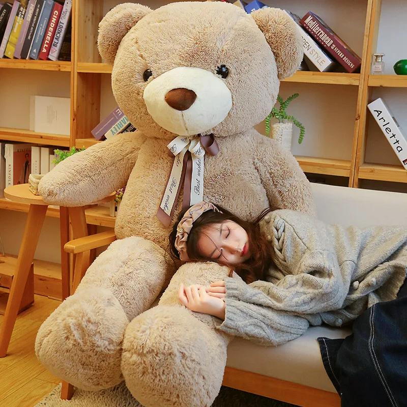 100cm Milan Teddy Bear Plush Toy Big Size Bears Stuffed Animals Baby Kids Sleeping Doll Pillow for Girls Valentine Day Gifts