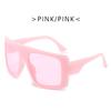 One Piece Shield Square Sunglasses for Women Vintage Oversized Black Pink Sun Glasses Eyewear Female Cool Black Blue Shades