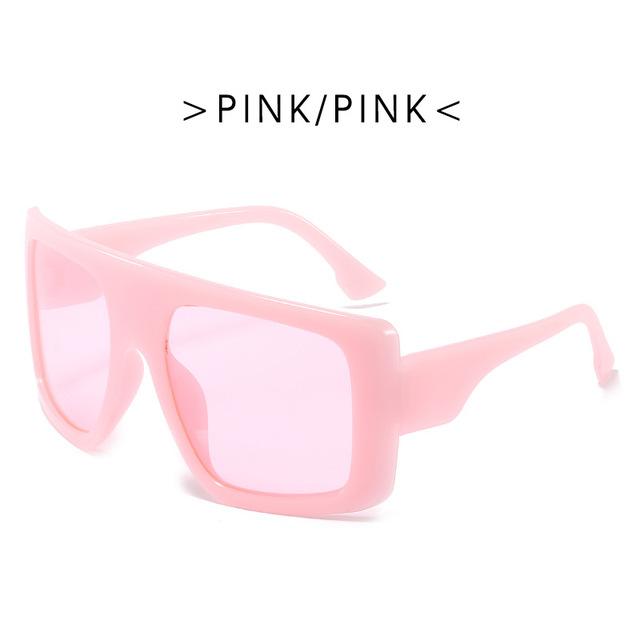 One Piece Shield Square Sunglasses for Women Vintage Oversized Black Pink Sun Glasses Eyewear Female Cool Black Blue Shades