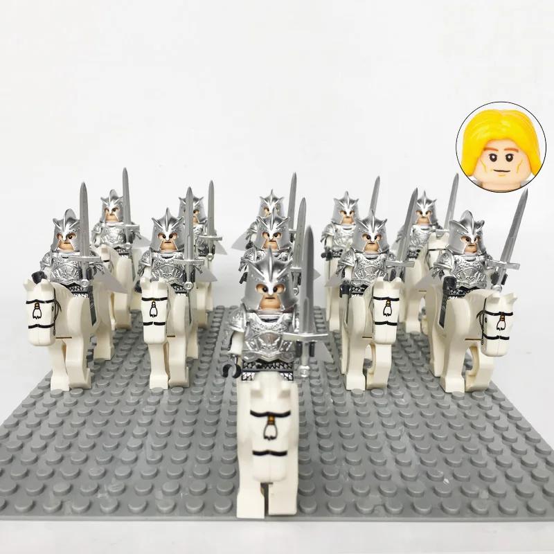 Medieval Roman Dynasty Commander Golden Warrior Spartan Solider Hawk Princess King Dragon Knight War Horse Figure Block Kids  Children Toy