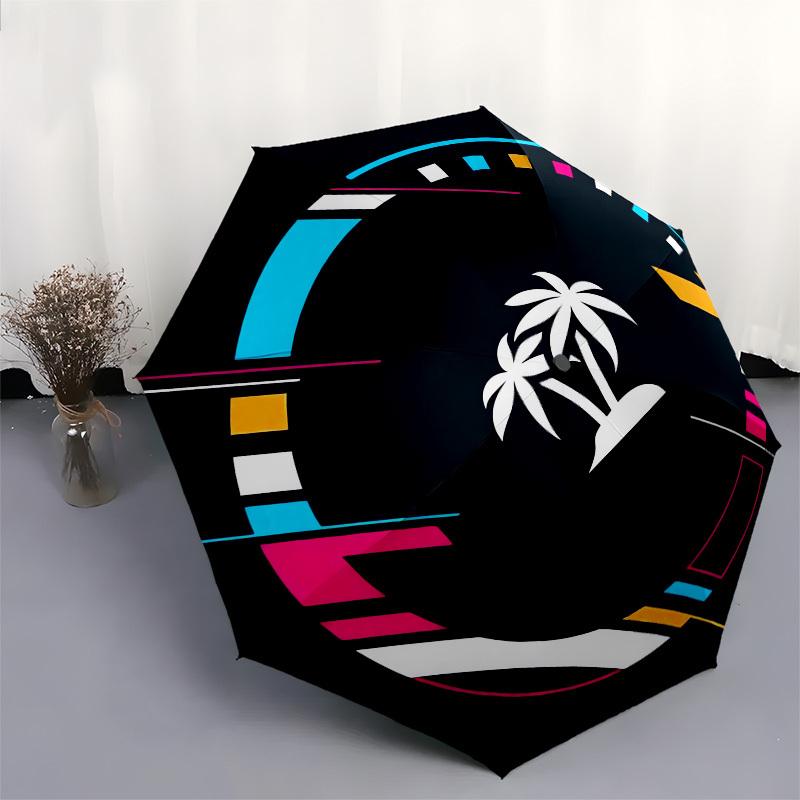 1pc Palm Tree Icon Design Umbrella with Plastic Handle,Suitable for All Seasons UmbrellaPT519