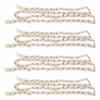 4pcs 3/8 Inch Pearl Lace Trim Wavy Design Rhinestone Fringe Rhinestone Ribbon  For DIY Craft