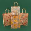 StoBag, Spring Floral Kraft Paper Gift Bags, for Birthday, Party Supplies, Eco-Friendly Paper, Children's  Package, 12/30pcs