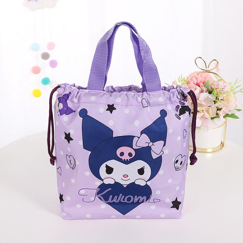 Kuromi Pochacco Cartoon Heart Drawstring Tote Bag For Outings And Storage