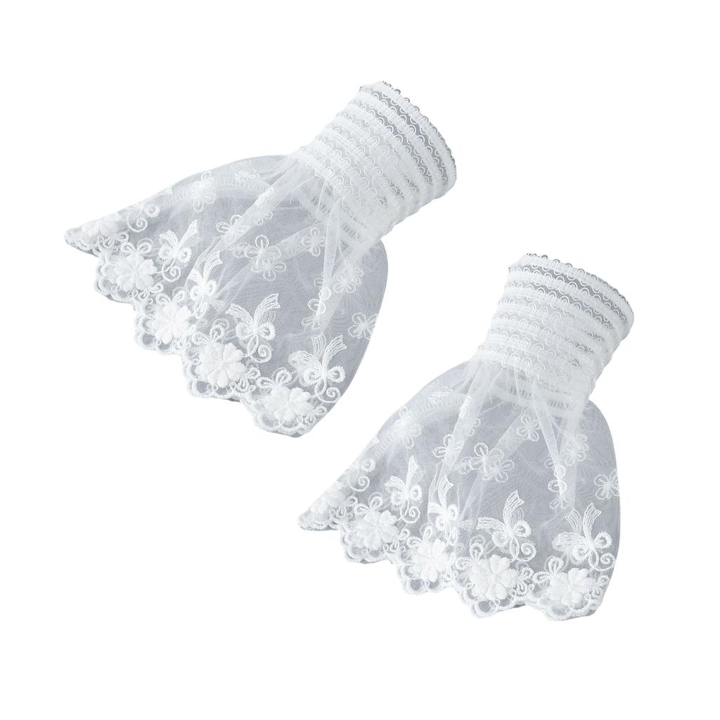 False Lace Brim Sleeves Detachable Autumn Winter Sweater Decorative Sleeves Lace Brim Pearls Lace Wrist Cuffs