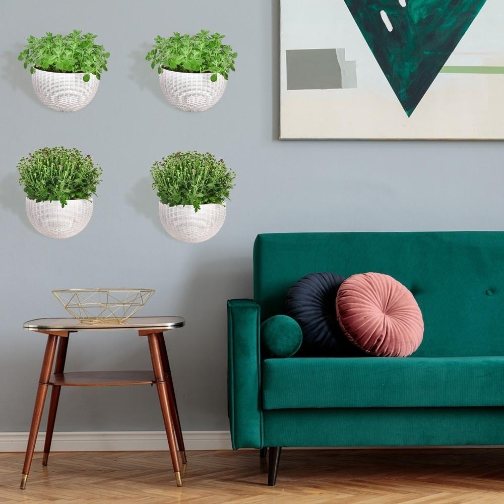 Plastic Rattan Weaving Hanging Flowerpot Wear-resistant Wall Flower Pot  Flower Shop
