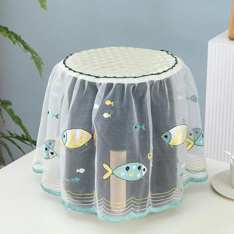 Air Fryer Dust Cover Cute Mushroom Print Electric Rice Pot Dust Cover Lace Fabric Cover Laundry Kitchen Appliances Dust Cover