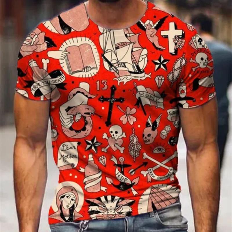 

Чоловіча футболка. Літня футболка. Повсякденна футболка з короткими рукавами та круглим вирізом. Вільна мікроеластична ретро-мода, дихаючий чоловічий одяг 6XL