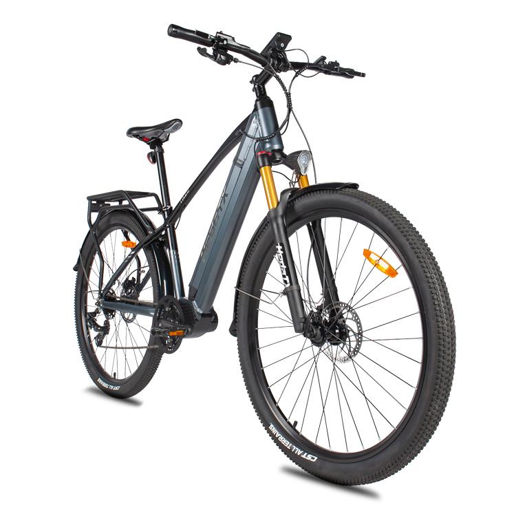 Vélo électrique de ville Hedatx TX90 250W 48V pour les déplacements quotidiens, vélo de ville tout-terrain, vélo électrique 7 vitesses, pneus larges de 29 pouces gris