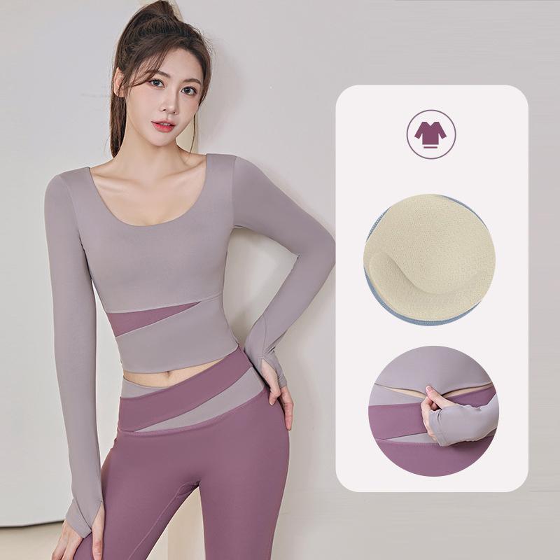 Långärmade yogaskjortor Sport Top Fitness Yoga Toppar Gym Top Sportkläder för kvinnor Gym Tops Body Shaper Running Tee Shirts