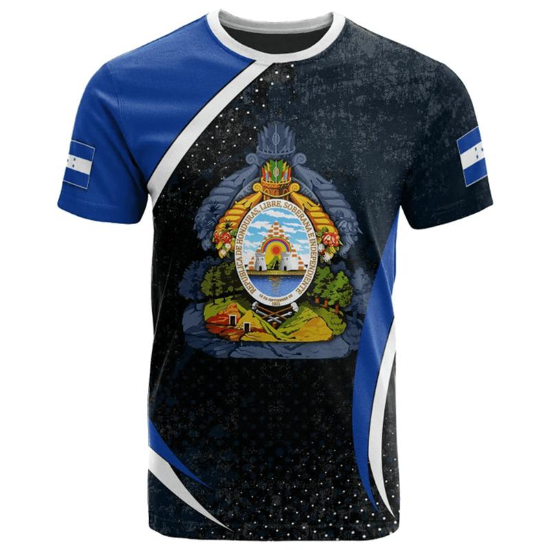 Honduras Flag Map 3D Printed T Shirt for Men Clothes Fashion Male T-Shirt National Emblem Tshirt Independence Day Tee Women Tops