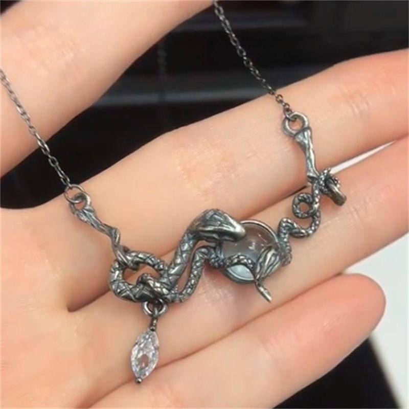 Dual Retro Stunning Snake Beaded Necklace Fashionable Statement Piece For Wear Unisex