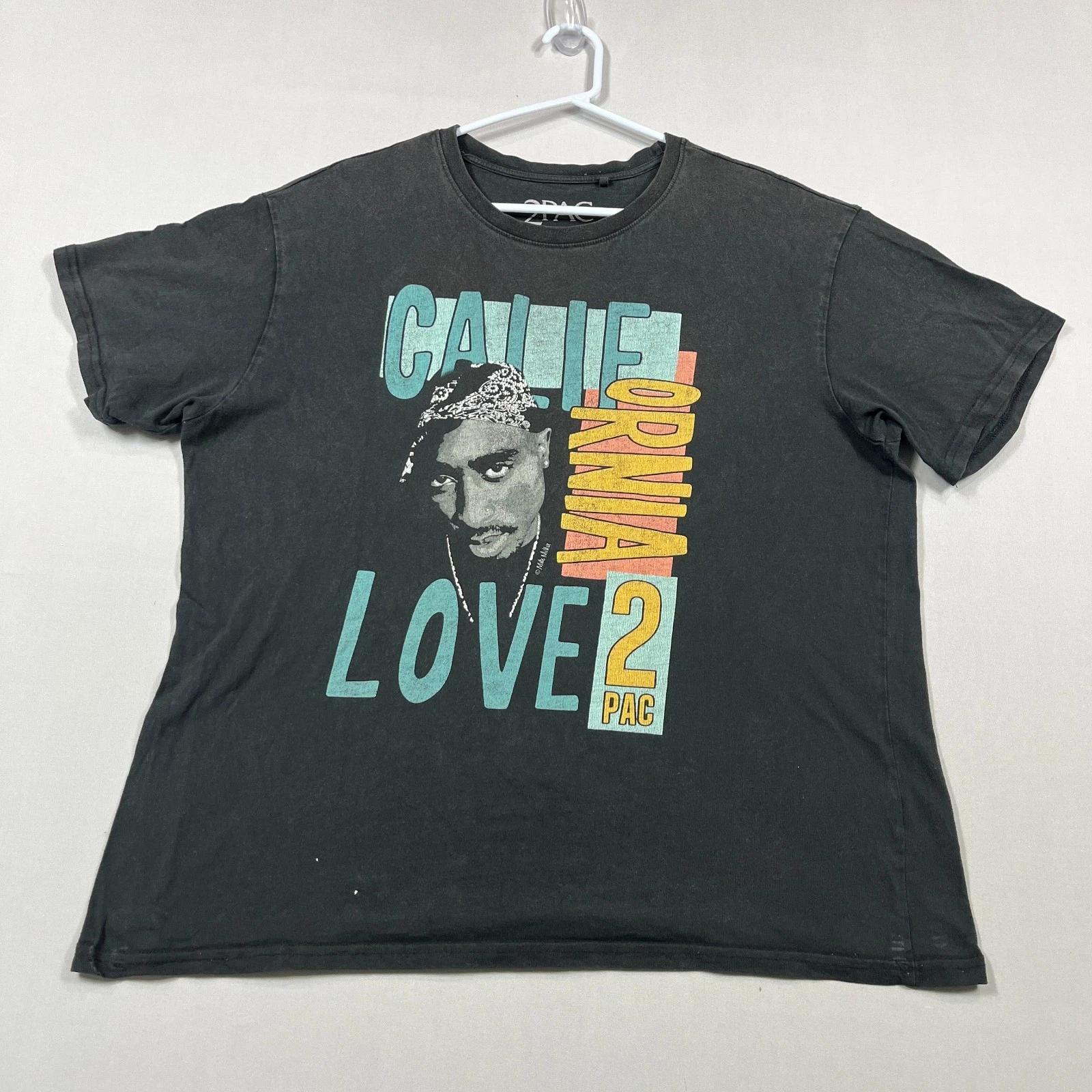 2PAC Rap Tee Tupac Shakur Music Hip-Hop Graphic Cotton T Shirt Mens Medium M 2XL