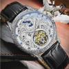 Men Fashion Design Horse Watches Leather Strap Automatic Mechanical Watches Men Luxury Tourbillon Wristwatches