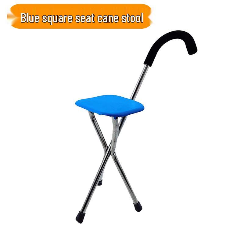 Faltbarer Dreibein-Gehstock mit Hocker für Outdoor-Reisen und Trekking