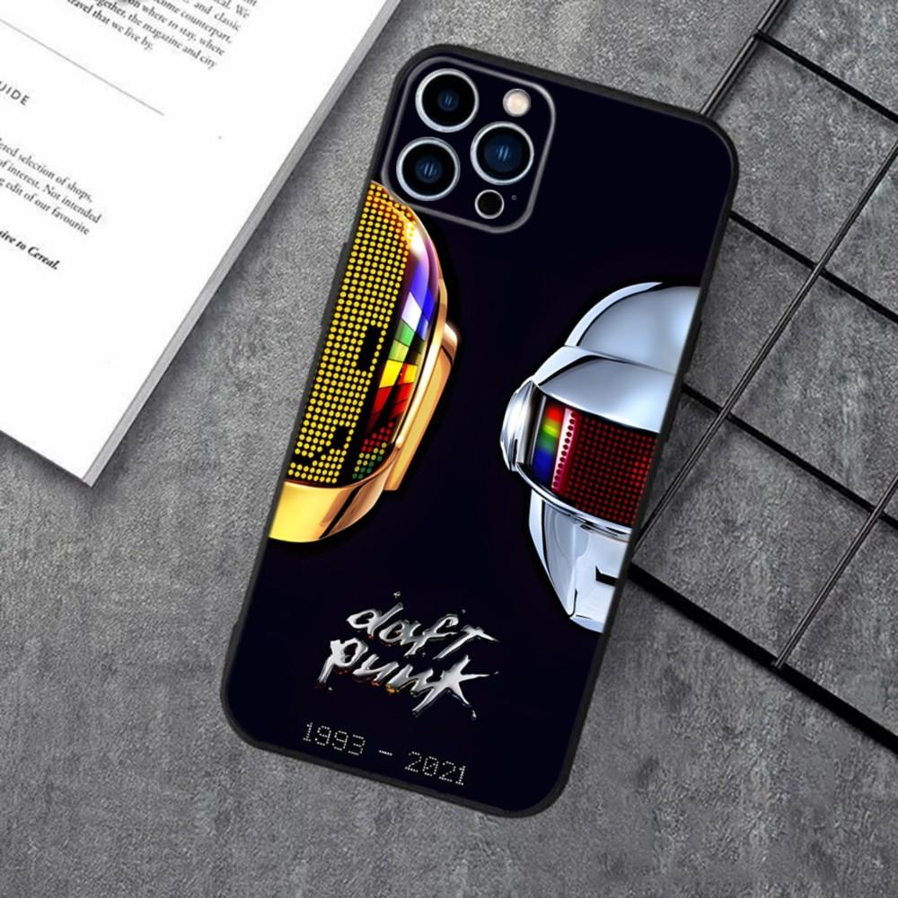 D-Daft Punk Band France Phone Case For Apple iPhone 15,14,13,12,11,XS,XR,X,8,7,Pro,Max,Plus,mini Silicone Black Cover