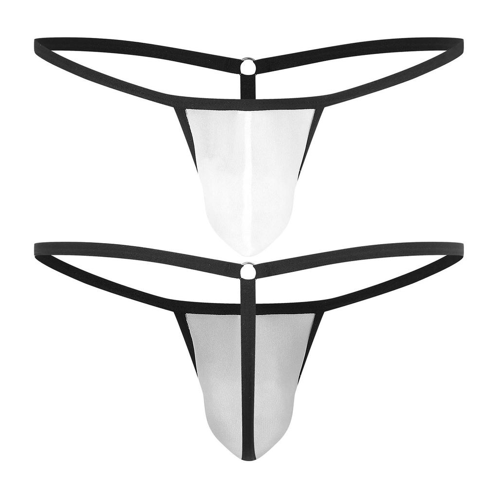 Pánské G-string Průhledné Mesh Bulge Pouch T-back Low Rise Tanga Sissy Spodní prádlo