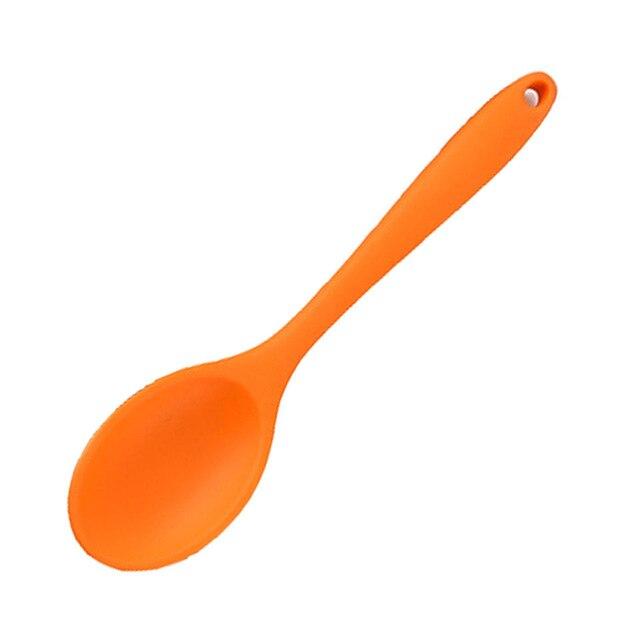 4 Cucchiai Da Cucina In Silicone Resistenti Al Calore – Rosso, Verde, Arancione, Blu