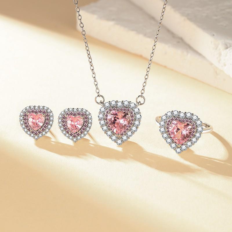 Mehrfarbiges Edelstein Königin Krone Halskette, Ring, Ohrringe & Anhänger Set für Frauen