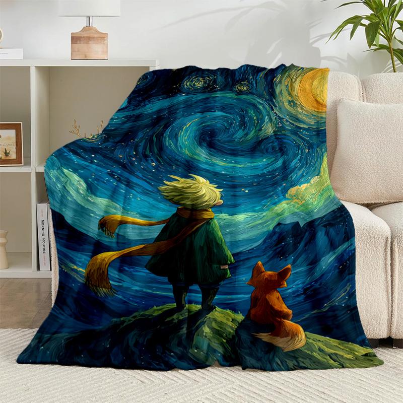 1PC Prince's Nightly Embrace Flannel Blanket Gift, Suitable for Both Men And Women, Soft Ideal for Beds And Sofa, Birthday Or Christmas Gift