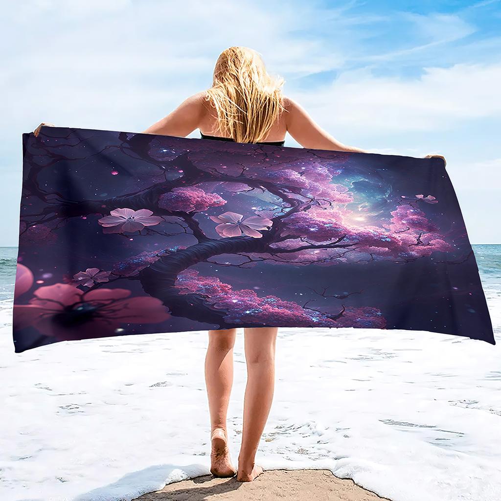 Cherry Blossom Bath Towels Soft Comfort Beach Highly Absorbent Large Decorative Guest Hand For Swimming Pool