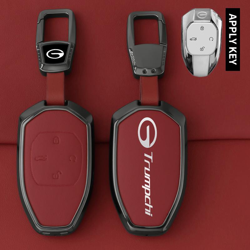 For GAC Trumpchi Key Case GS4 GM8 GA4 GS5 GS3 GA3 GA6 SGS7 GS8 Car Remote Key Fob Zinc Alloy Leather Key Case Case Car Key Case