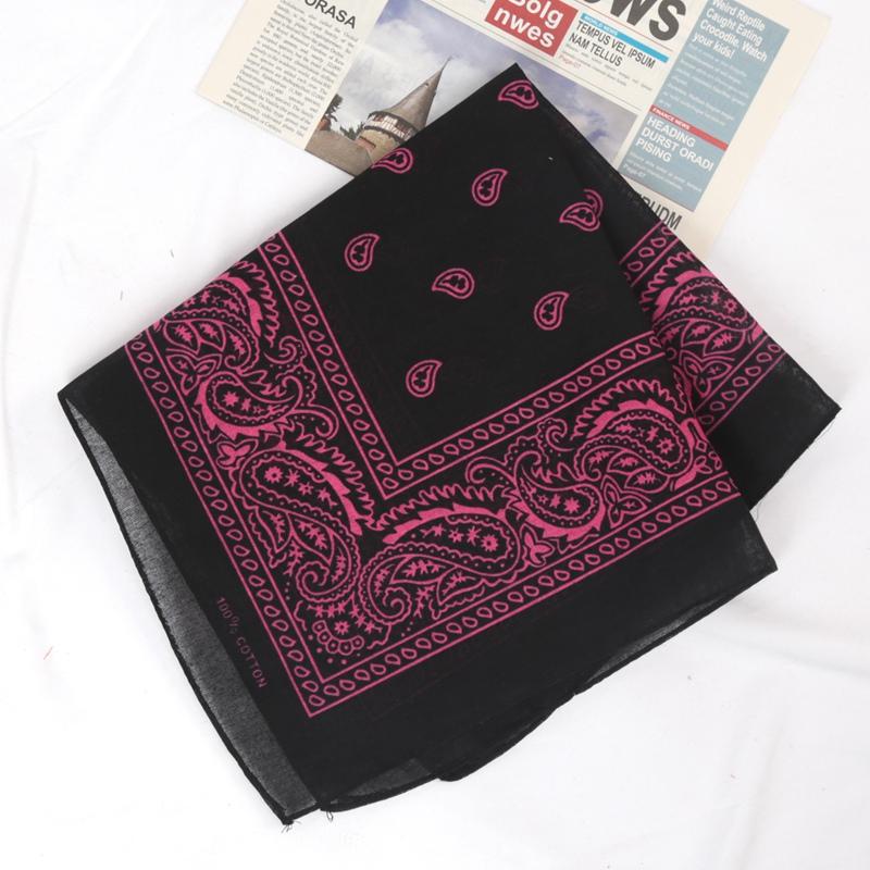 Unisex Cotton Bandana Kerchief Hip Hop Black Hair Band Neck Scarf Sports Headwear Wrist Wraps Head Square Scarves Handkerchief