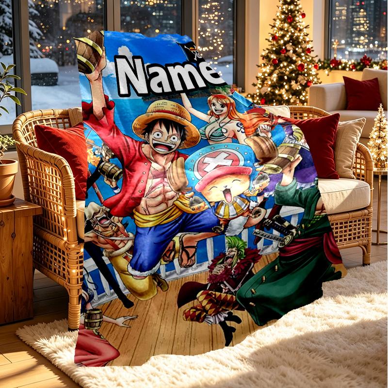 Custom Name Personalized One Piece Print Blanket, Home Decor, Bedroom, Sofa, Camping, Couch, Gifts for Birthday Christmas