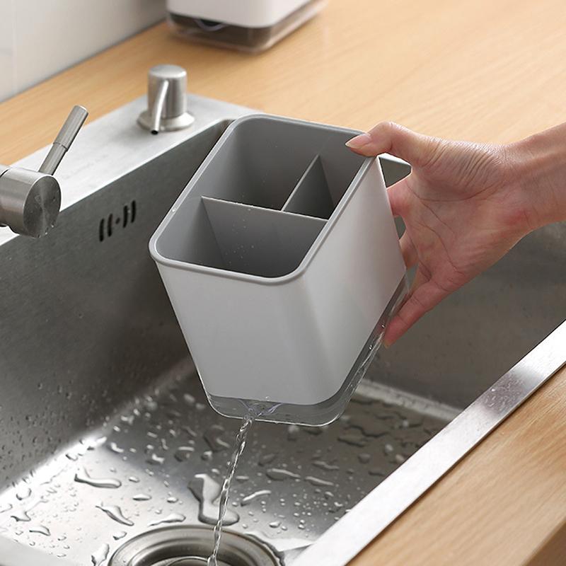 Escorredor de plástico para colher, pauzinho, colher, suporte de armazenamento, dreno multifuncional, camada dupla, faca, garfo, rack de drenagem, ferramentas de cozinha