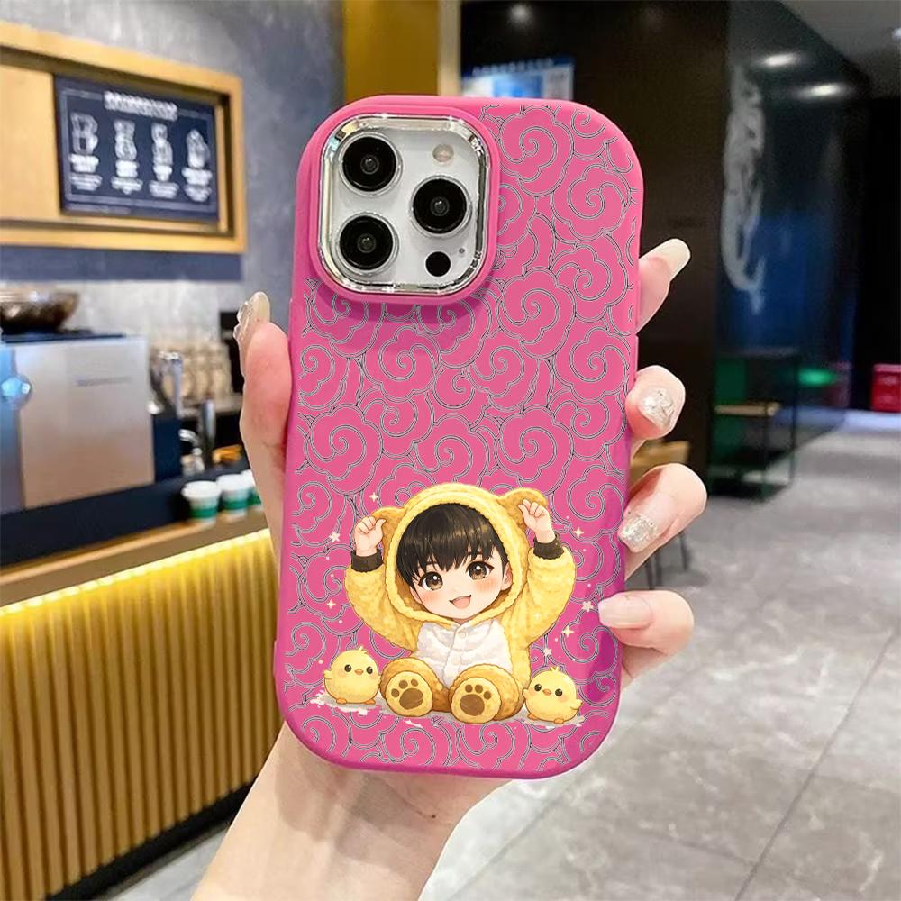 Phone Case: 2D Flat Design Suitable for iPhone 18 17 16 15 14 13 Pro Protective Case, Couple Style, Yellow Little Bear Boy, Christmas and Halloween Gi