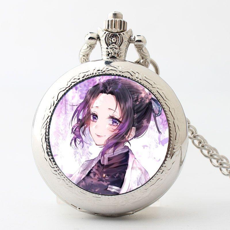 Demon Slayer Peripherals Kamado Tanjirou Pocket Watch Watch Cartoon Necklace Student Simple Anime Creative Holiday Gift