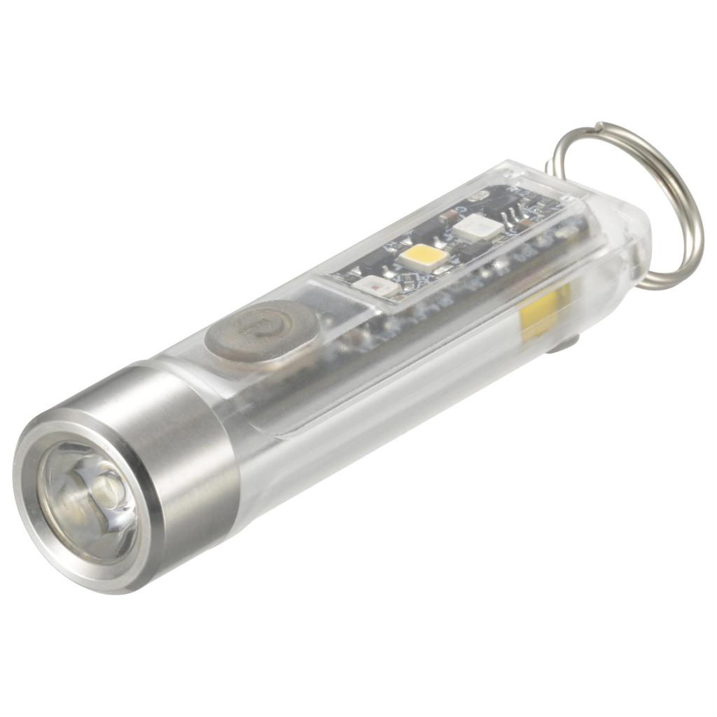 OHM Electric USB Rechargeable LED Mini Flashlight with Dimmable and UV Black Red Red ANSI Skeleton and Key Ring Included Multi-Light Color-Adjustable