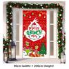 Grinched 90X200Cm Christmas Door Decoration Green Monster Merry Xmas Backdrop Christmas Door Cover New Year Party Supplies
